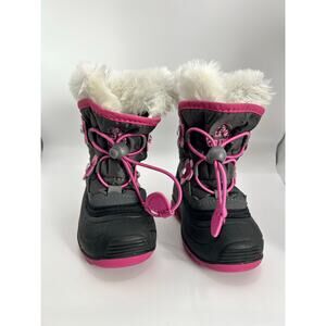 Kamik Pink Blossom Floral Fur Snow Toddler Girl Waterproof Lightweight Size 5C